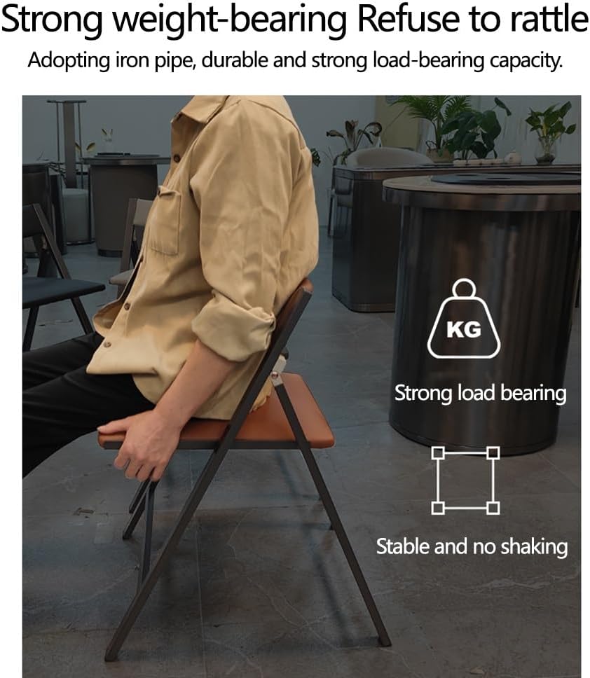 Padded Folding Office Stool, Portable Commercial Chairs, Foldable Office Chai...