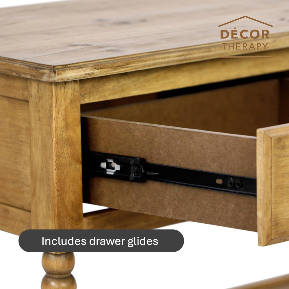 Decor Therapy Preston Traditional Single Drawer Side Table, Classic Bedside E...