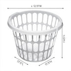 10-Pack Round White Plastic Laundry Basket, Suitable for Use in Bathrooms, Laundry Rooms, Bedrooms and Dormitories, Lightweight and Durable.