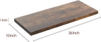 Wall Shelf Set of 3, Rustic Brown Floating Shelves 36 in W x 10 in D x 1 in H, Wooden Floating Wall Shelf with Invisible Brackets for Living Room/Bedroom/Bathroom/Kitchen Storage and Decor