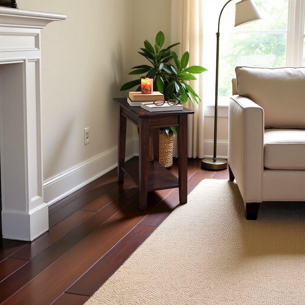 Starlight Canyon Home Cherry Brown Rectangular Side Table, Solid Mahogany 24 ...