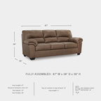 Signature Design by Ashley Walker Point Contemporary Sofa with Removable Cushion, Light Brown