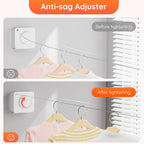 Retractable Clothesline Indoor, Non-Sagging Outdoors Clothesline Retracting, Heavy Duty Retractable Clothes Drying Laundry Line, Wall Mounted Stainless Steel Line - 13.8 Ft (White)