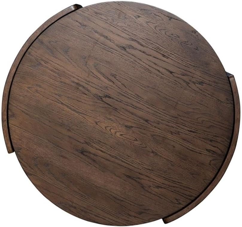 Pemberly Row 3 Piece Round Cocktail and End Table Set, Brown Oak Finish, Rubb...