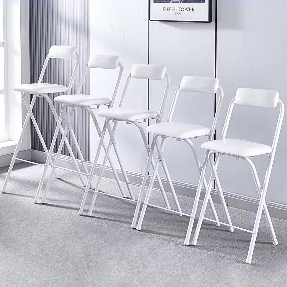 Tall Folding Stool Chair, 22/24/26/28/30 Inch Folding Bar Stool with Backrest...