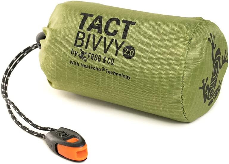 Survival Frog Tact Bivvy 2.0 Emergency Sleeping Bag with Stuff Sack, Carabine...