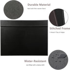 KINGFOM Ultra-Smooth PU Leather Desk Pad & Mat Office Desk Drawing & Writing Board A3/ A4 File Paper Clip Table Protector Mat on Top Large 24''x18'' (Black)