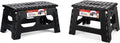 ACSTEP 9 Inch Wide and 9 Inch Folding Step Stool 2-Piece Set, 300 LB Capacity Plastic Foldable Stools with Handle, Non-Slip Step Stool, Home Use (Black & Black)