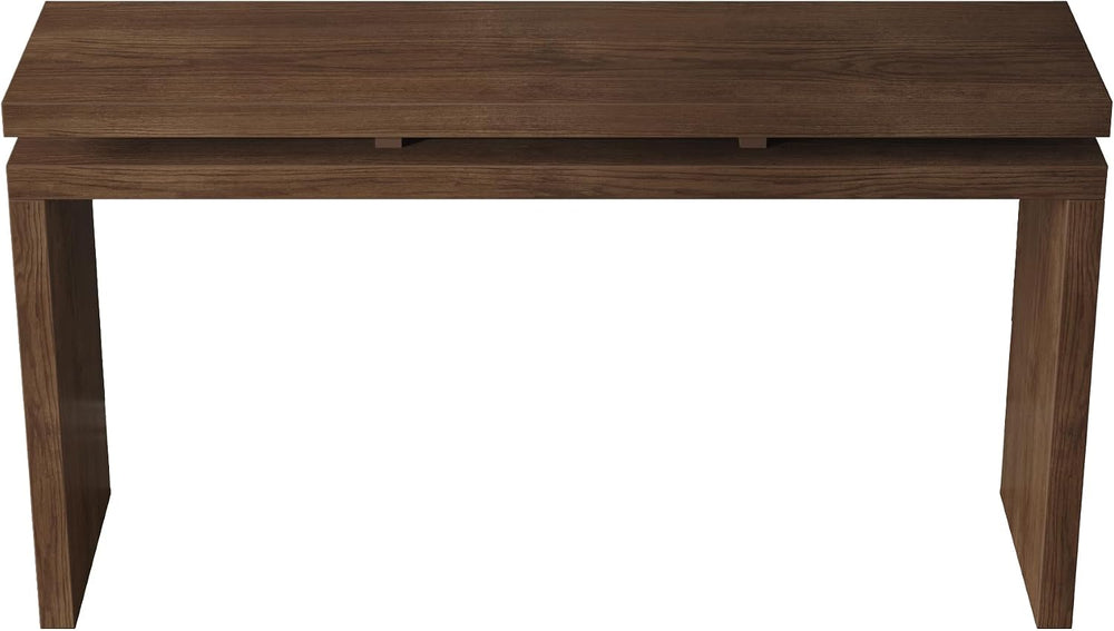 60" Antique Natural Farmhouse Console Table with Double Board Suspension...