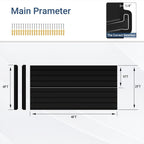4FT x 2FT Black PVC Slatwall Panel, Modern Wall-Mounted Garage Storage System, 1 Shelf, 75 lbs Weight Capacity