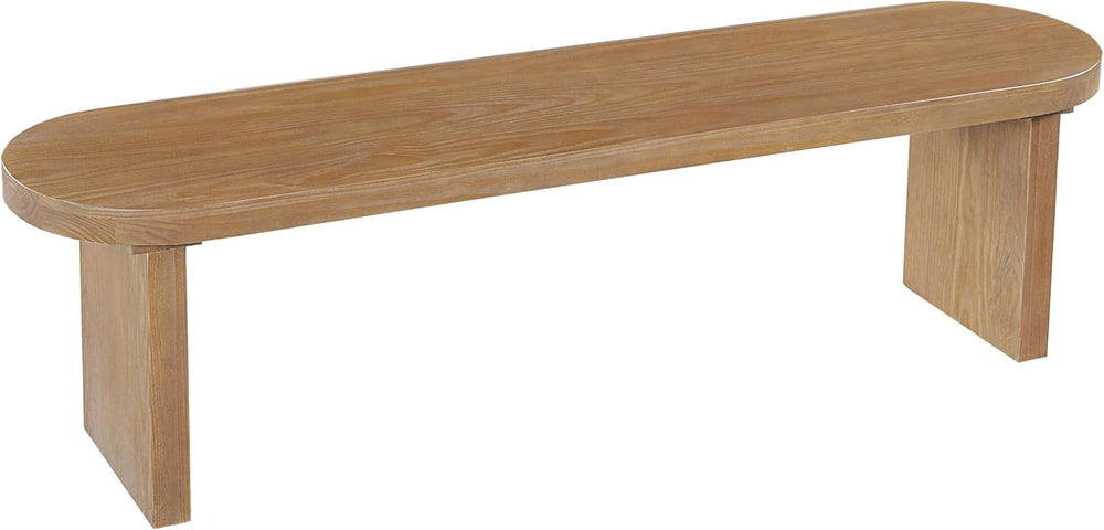 Merax 62.8" Solid Pine Dining Bench with Thick Block Legs – Rustic Moder...