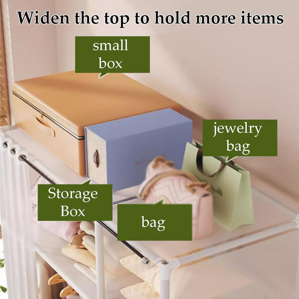 Portable Wardrobe - Heavy-Du Steel e with Hanging Rod & STO Cartment - Bl...