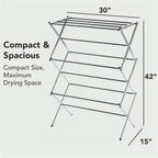 Displays By Jack Portable Collapsible Clothing Dryer Rack, Foldable Drying Rack for Clothes, Lingerie, Towels, Linens, Laundry Home Apartment Must Haves, Metal Chrome Finish