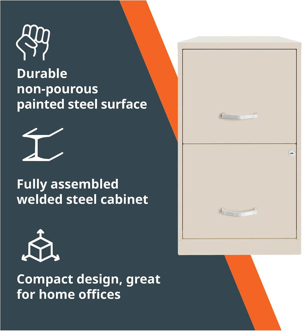 NuSparc 2 Drawer Locking Filing Cabinet | Pre-Assembled Steel Construction | ...