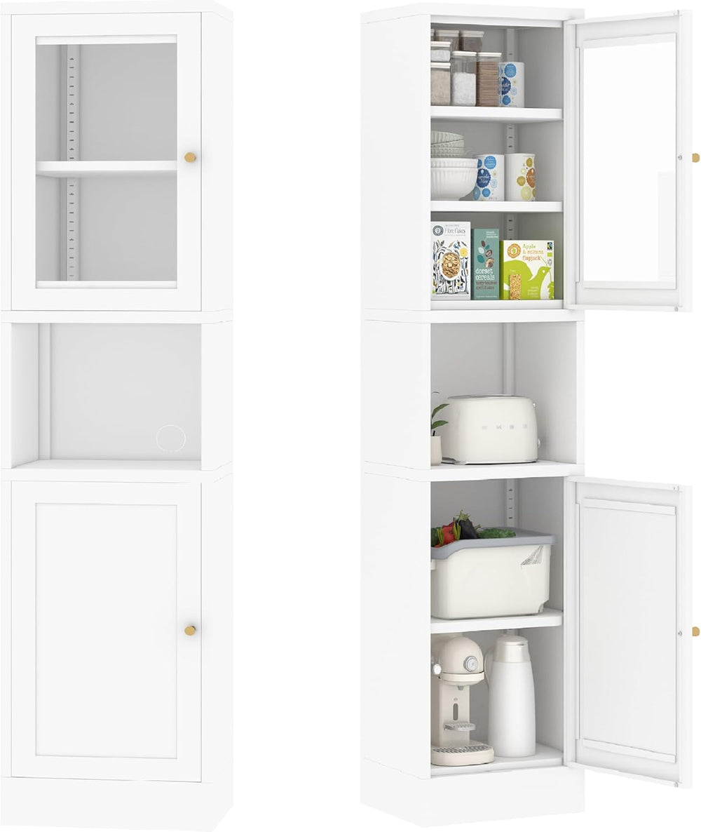 69" Tall Metal Pantry Cabinet with Microwave Stand,Microwave Storage Cab...