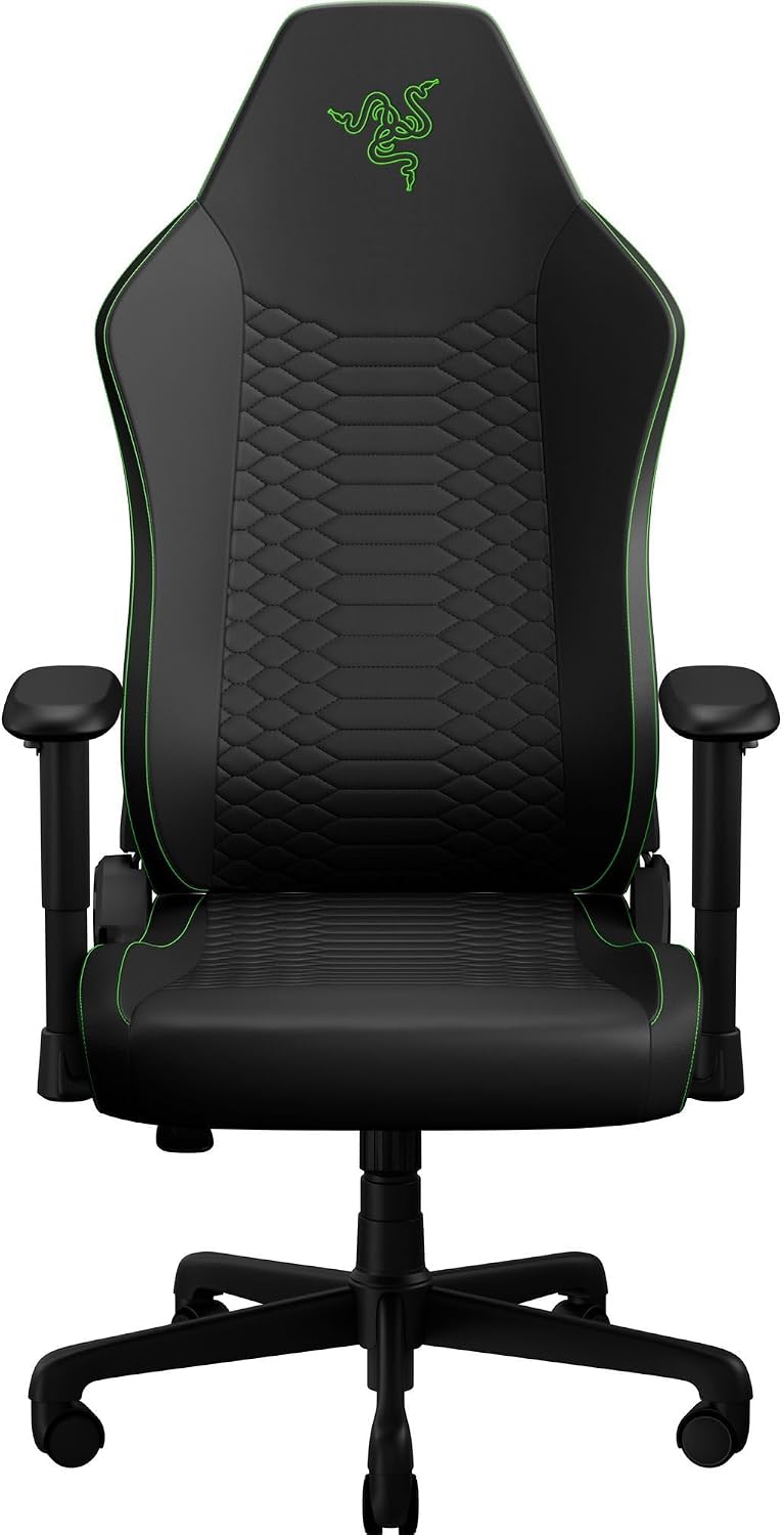 Razer Iskur V2 X NewGen Ergonomic Gaming Chair, Black/Green | Gen-2 EPU Leath...