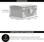 Mother of Pearl Small Jewelry Ring Box - Gifts for best friends women, Thank you gifts, mom birthday gifts, Friendship Women Gifts Trinkets Keepsake Treasure box (Black-Butterfly)