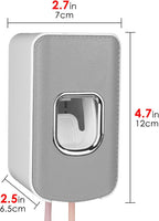 2 Slot Toothbrush Holder and Toothpaste Dispenser Wall Mounted, Automatic Toothpaste Squeezer, 2 in 1 Tooth Brush Toothpaste Organizer for Shower (Grey 2Pack)