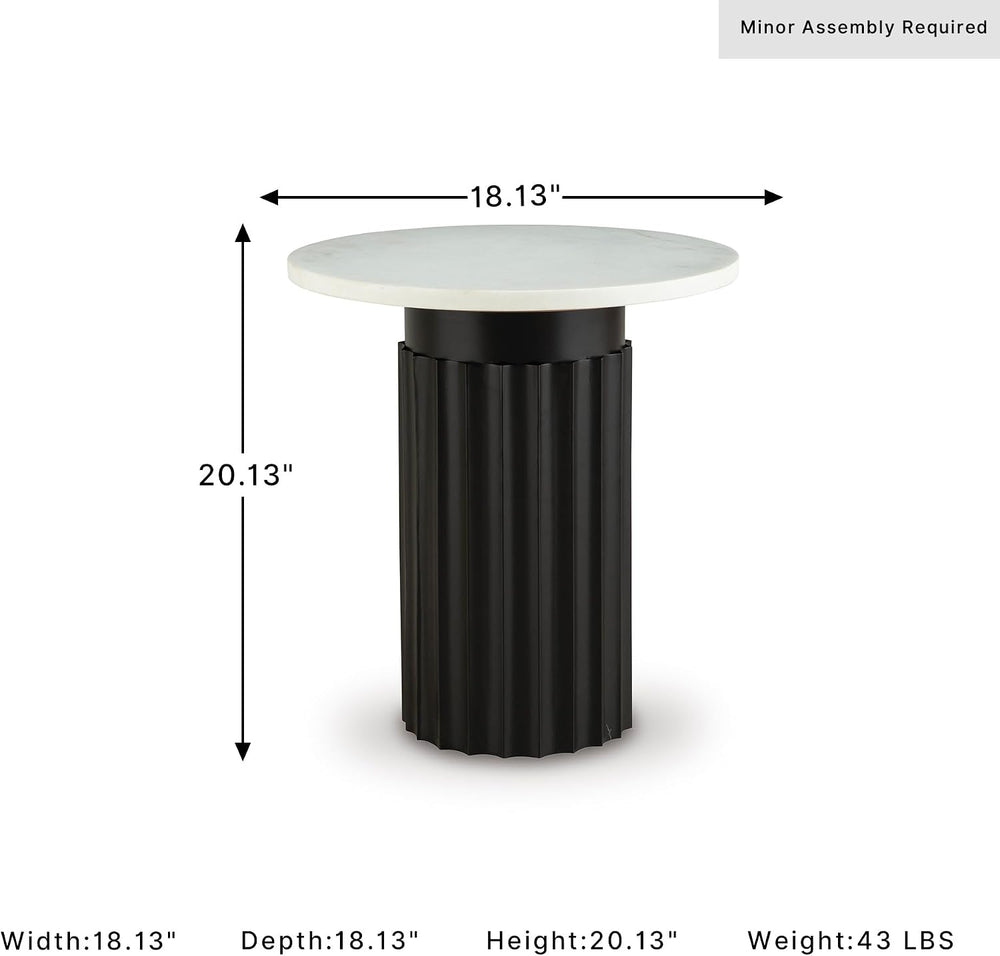 Signature Design by Ashley Wainstone Contemporary Accent Table wih Fluted Ped...