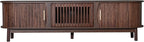 Ball & Cast 67" Modern Farmhouse TV Stand for TVs up to 75",Media Console with Drop-Down & Sliding Doors,Entertainment Center w/2 Storage Cabinets & Solid Wood Legs for Living Room,Bedroom Dark Brown