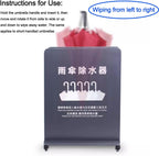 Commercial Umbrella Dryer on Wheels, Umbrella Water Remover with Removable Water Tray, Double-layered Absorbent Umbrellas Stand for Hotels, Shopping Malls, Banks(Black,23.6x10.4x31.8in)