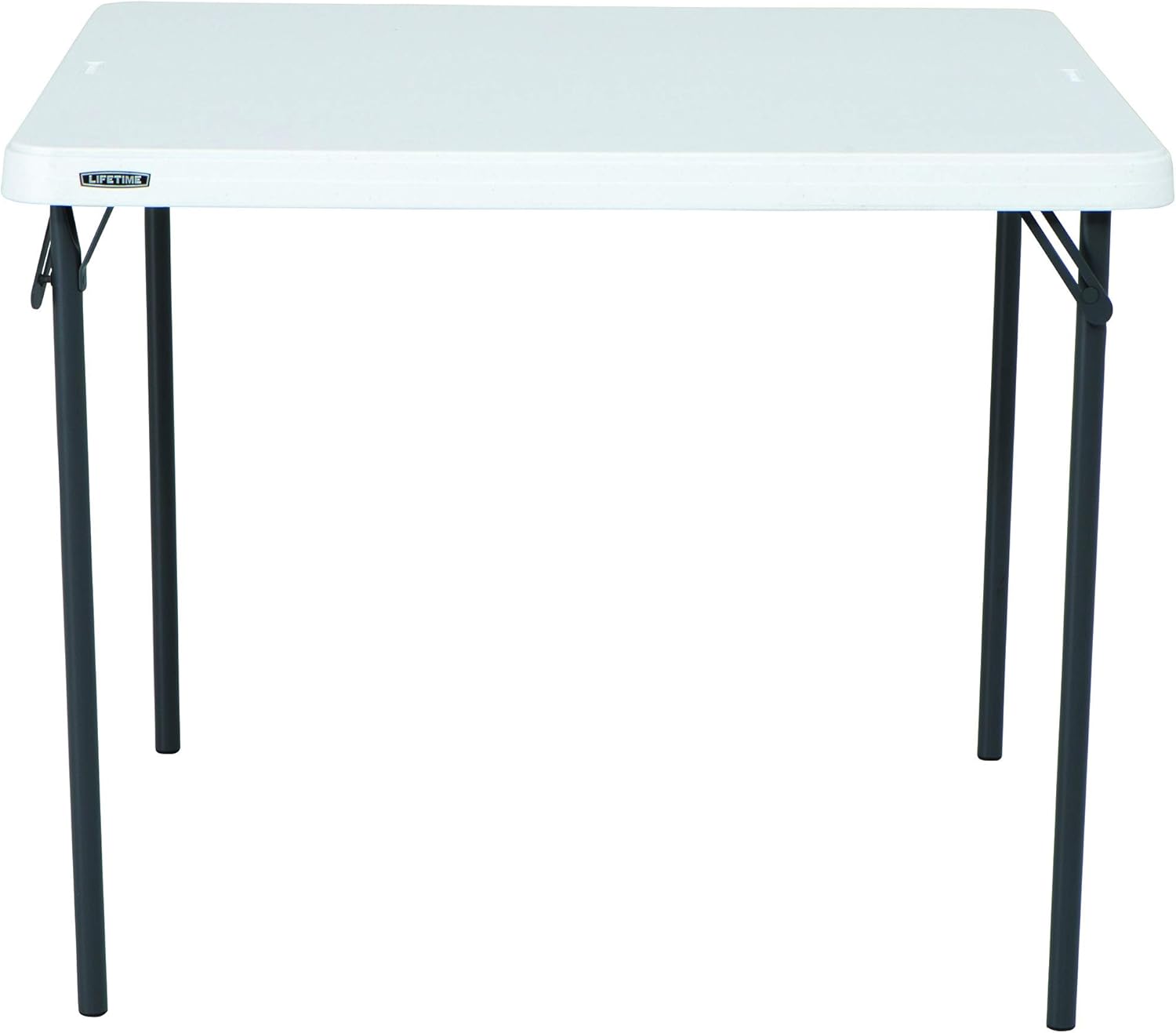 LIFETIME 80783 37-Inch Commercial Grade Square Folding Card Table, White Granite