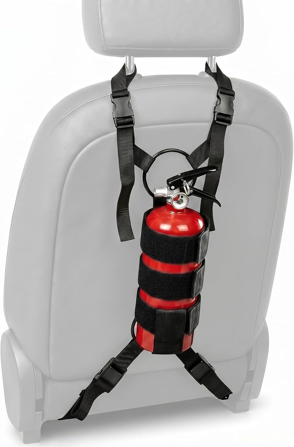 Zonon 1 Pcs Fire Extinguisher Mount for Roll Bar Headrest, Adjustable Strap