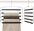 TOPIA HANGER Pants Hangers Space Saving, 2-Pack Swing Arm Pants Organizer for Closet, Non-Slip Foam Padded Organizer Hanger for Multi Slacks, Jeans, Trousers, Skirts, Scarfs, Black-CT08B