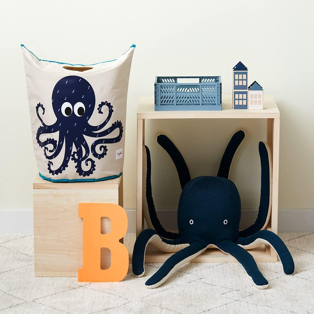 3 Sprouts Baby Laundry Hamper, Handles and Lid, Storage Basket, Octopus | Handles and lid, Large storage basket, Toy bin, Nursery room decor, Baby clothes organizer, Bedroom or playroom storage