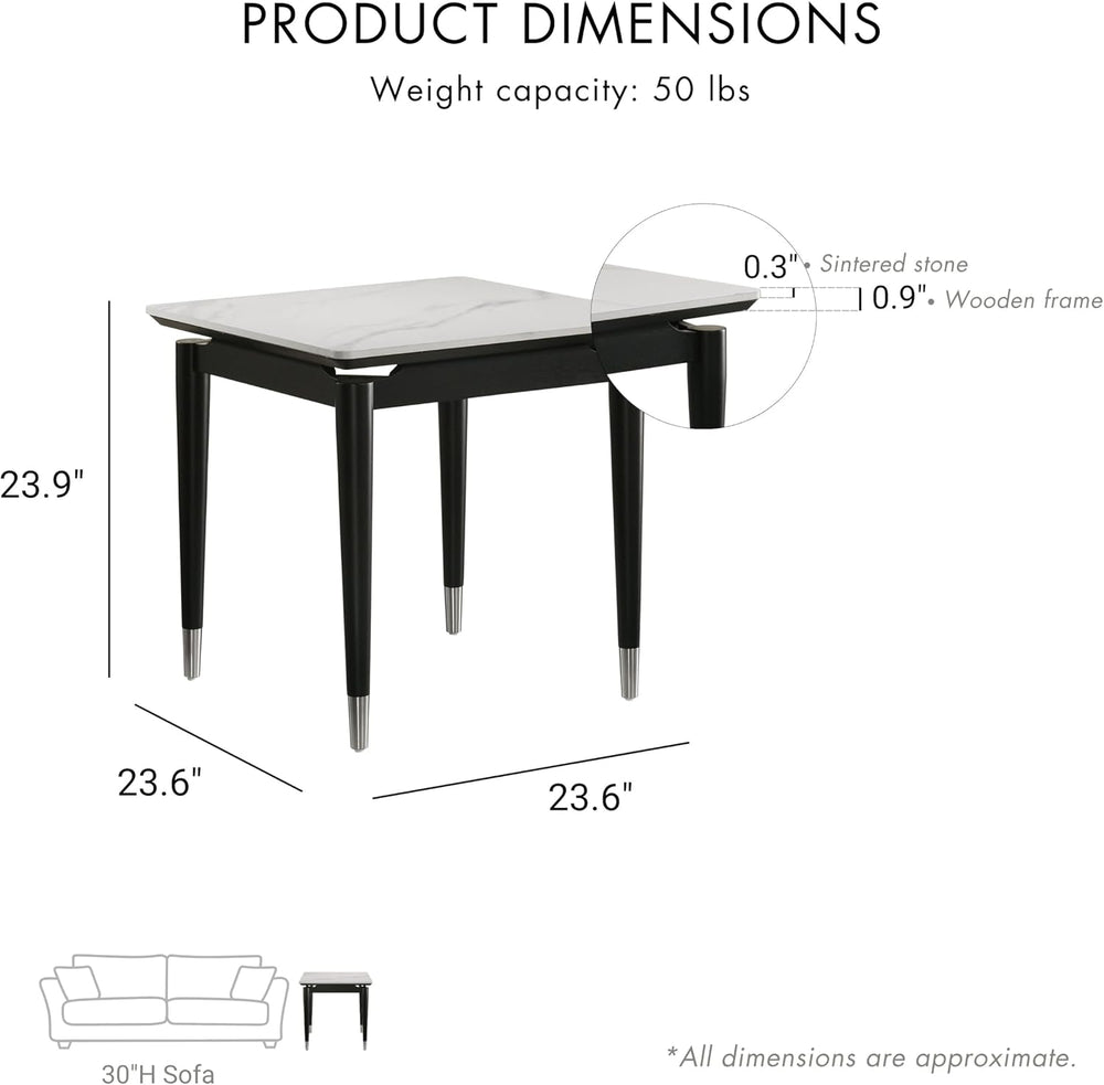 Furniture of America Miranda Modern Solid Wood 23.6-inch Square End Table wit...