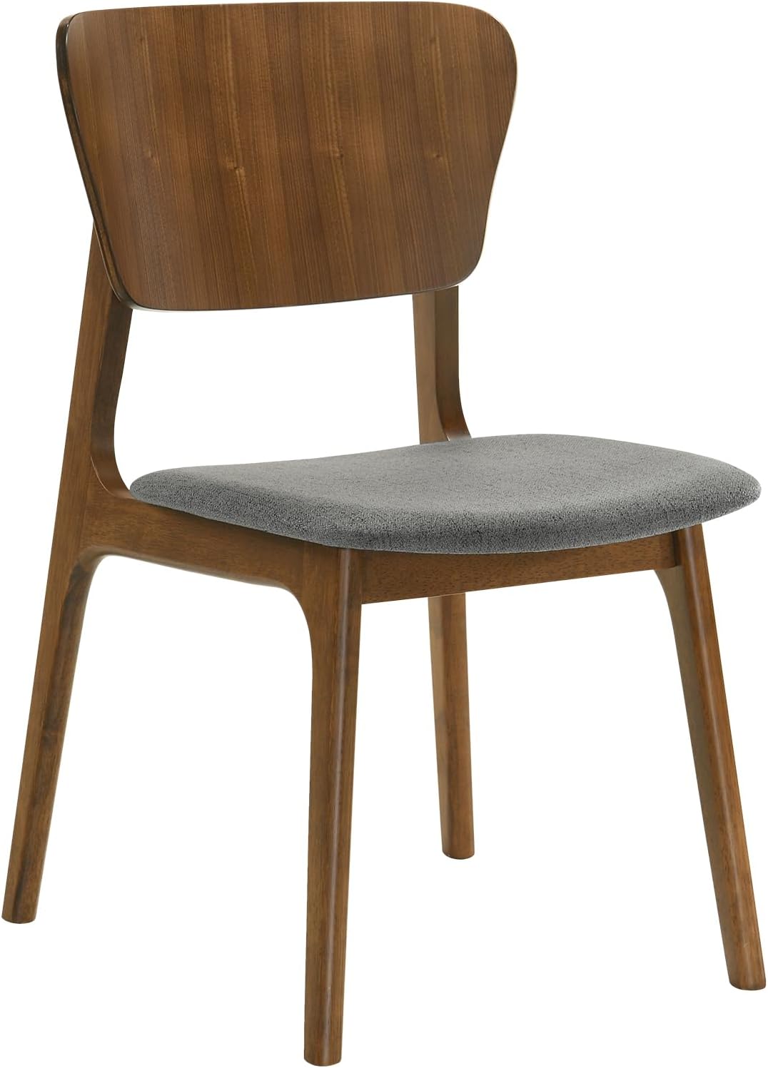 Armen Living Kalia 5 Piece Wood Dining Set in Walnut Finish with Charcoal Fabric