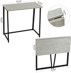 WOHOMO Folding Desk, Small Writing Desk 39.4", Space-Saving Foldable Laptop Table Writing Workstation for Home Office, Easy Assembly, Grey