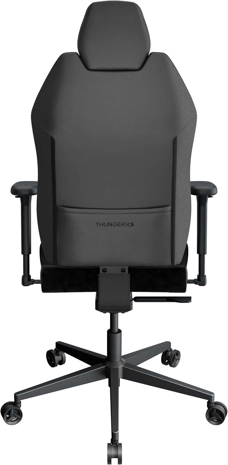 ThunderX3 Solo 360 Gaming Chair, for Adults Ergonomic Office Chair, High Back Desk Chair, Synchronous Tilt, 360-degree Adjustable Armrest, Adjustable Car Headrest, Leather, Modern Black