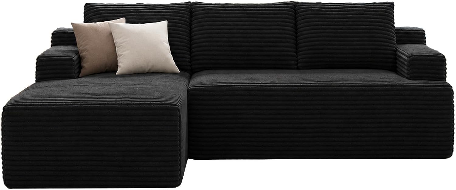 Boneless Couches for Living Room Sectional Cloud Couch Deep Seat Chaise