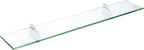 Spancraft Glass R-6x18-Chrome Raven Glass Shelf, 6" x 18", Chrome