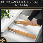 Adjustable Bamboo Drawer Dividers Expandable 8 Pack 17-22 Organizer