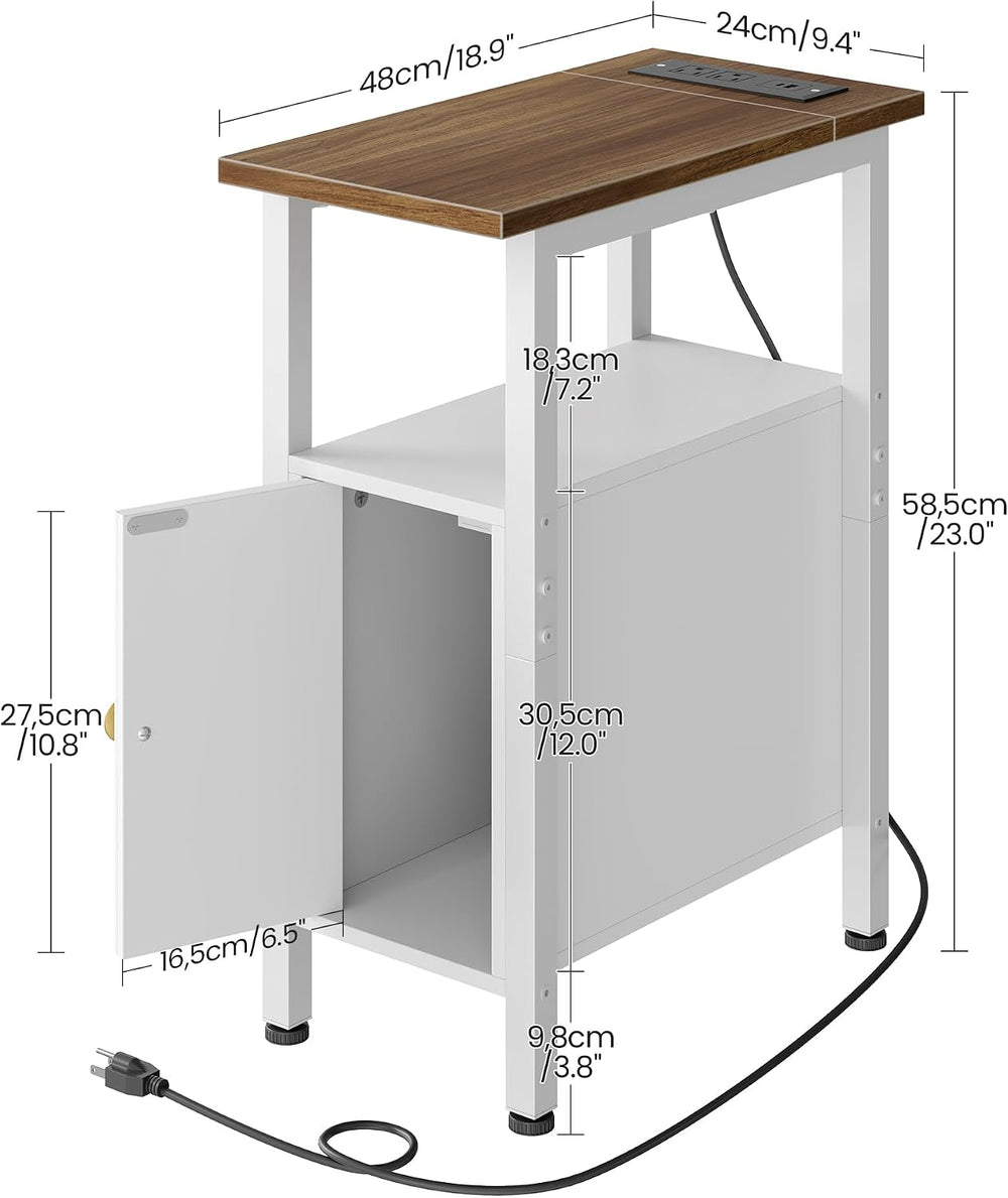 CHOEZON Farmhouse End Table and Narrow Fluted Nightstand with Drawers Bundle,...