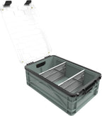 SIDIO Weather Resistant Stackable Storage Bins for Organization - Half-Size Plastic Bin with Dividers for Garage Organization, Home Storage - Heavy Duty Organizer Box (Aircraft)