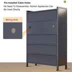 Tall Storage Cabinet with Glass Doors, Kitchen Pantry Cabinet Adjustable Shelves, Hutch Cabinet with Storage, for Dining Room Living Room Furniture(Gray,184x60cm/72.4x23.6in)