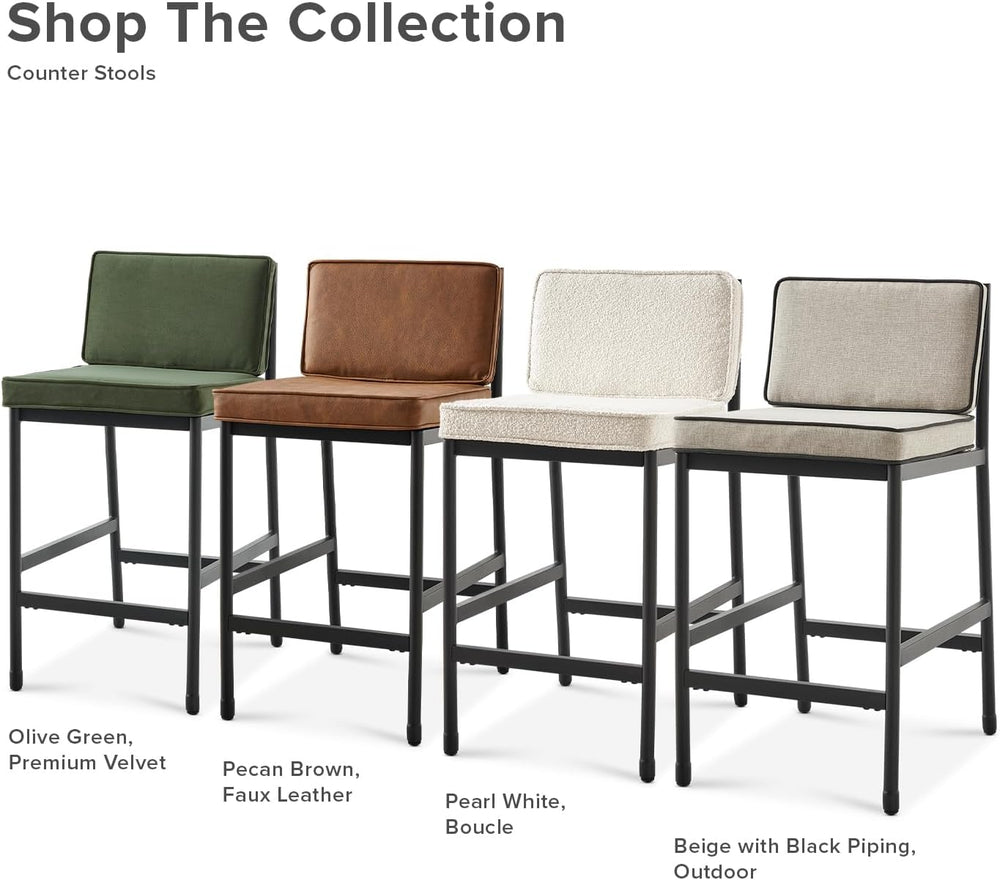 mopio Odelia Brown Faux Leather Dining Chairs Set of 2, Modern Kitchen Chairs...
