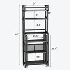 Recaceik 6-Tier Over The Toilet Storage Shelf with Cart, Freestanding Above Toilet Shelf Rack, Farmhouse Bathroom Organizer Shelves, Space Saver (Black)