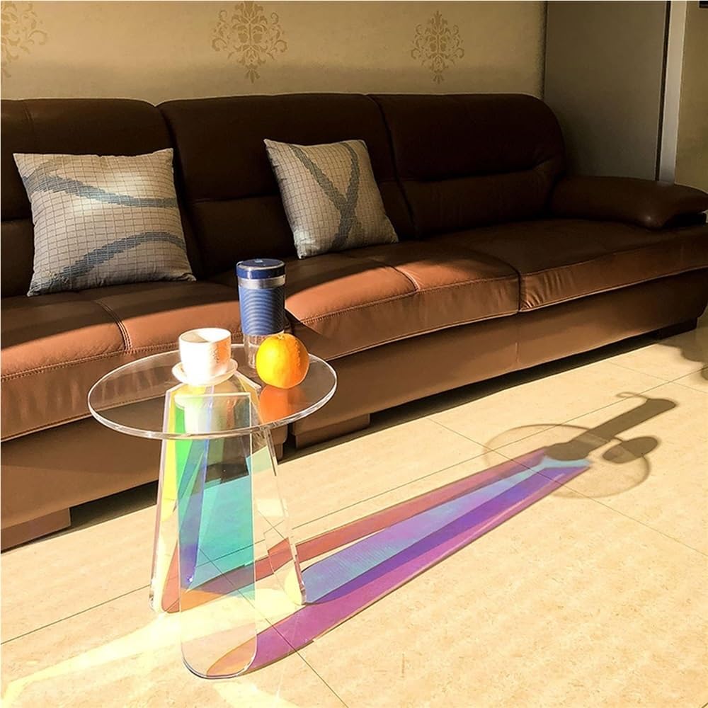 Acrylic End Table, Colorful Coffee Table, Modern Nightstand for Living Room, ...