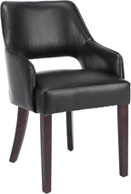 Dining Chairs Set of 4 PU Leather Kitchen Chairs Upholstered Side Chairs Wood Accent Chair for Living Room/Dining Room/Bedroom/Restaurant, Black