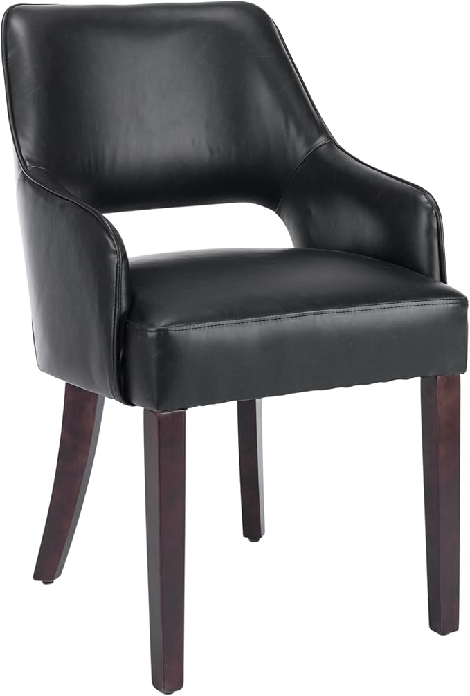 Dining Chairs Set of 4 PU Leather Kitchen Chairs Upholstered Side Chairs Wood Accent Chair for Living Room/Dining Room/Bedroom/Restaurant, Black
