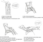 Gravity Reclining Chair, Outdoor Patio Recliner, Adjustable Backrest, Indoor Lounge for Backyard,(E)