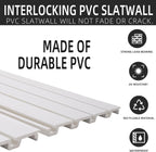 Slatwall Panel 4'x8' Garage Tool Organizer Wall Mount PVC Wall Panels for Interior Wall Décor, White Slat Wall Paneling Bike Rack Garage Storage & Organization Products, Slatwall Panels Slat Board