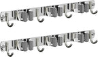 2 Pack Mop and Broom Holder Wall Mount, Non-slip Broom Hanger, Heavy Duty Mop Broom Organizer for Kitchen Garden Garage Laundry Room Wall Decor Organization and Storage Silver 3R4H