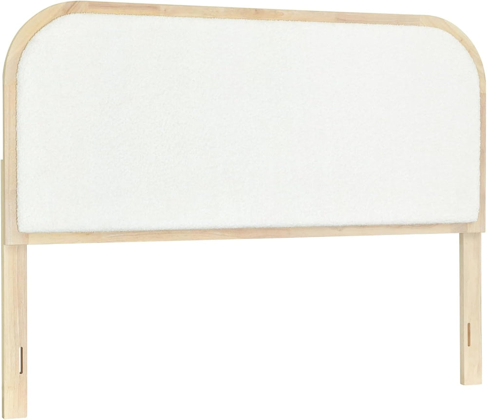 Layla - Headboard - Full/Queen - Natural Finish - White Upholstery