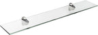 Spancraft Glass H-12x18-Brushed Steel Heron Glass Shelf, Brushed Steel, 12" x 18"