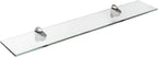 Spancraft Glass H-8x24-Brushed Steel Heron Glass Shelf, Brushed Steel, 8" x 24"
